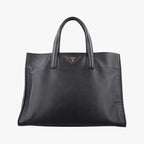Prada Triple Pocket Convertible Zip Tote Bag Black Saffiano Leather 7