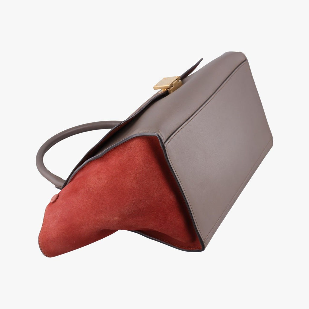 Celine Trapeze Medium Orange Brown Leather Suede Handbag — view 5
