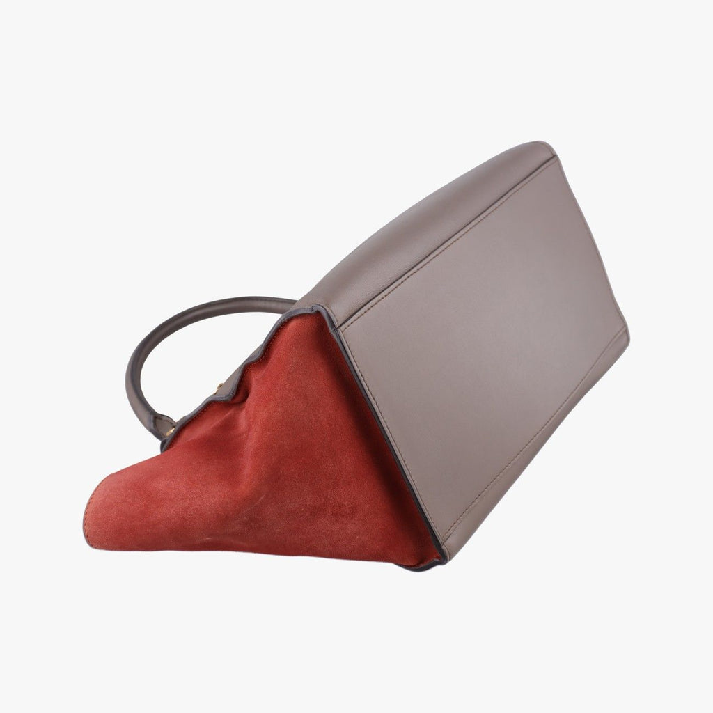Celine Trapeze Medium Orange Brown Leather Suede Handbag — view 7