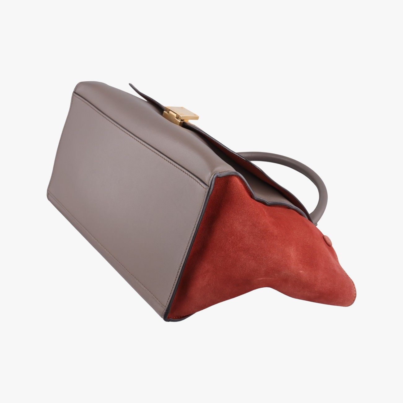 Celine Trapeze Medium Orange Brown Leather Suede Handbag — view 4
