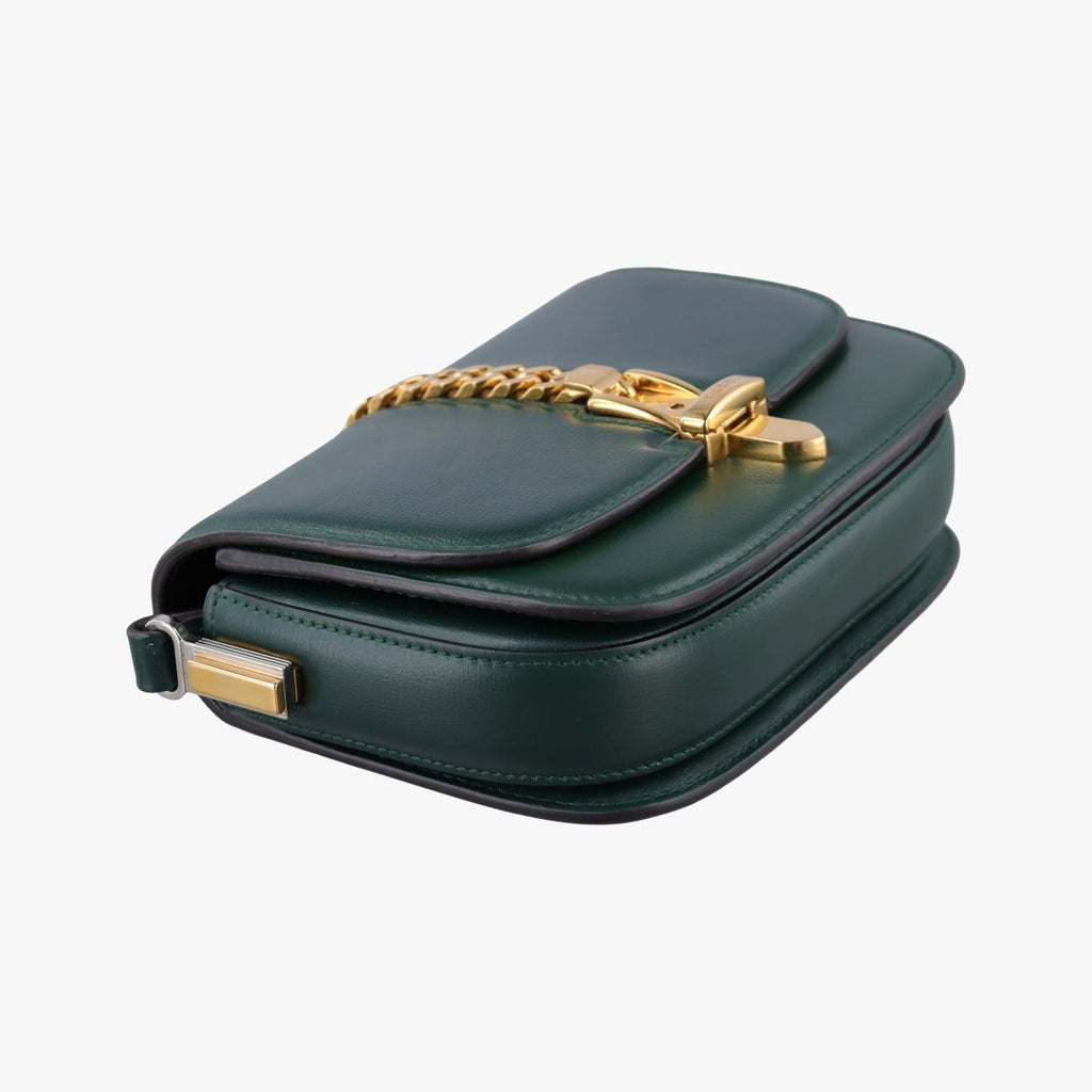 Gucci Sylvie 1969 Green Leather Shoulder Bag — view 5