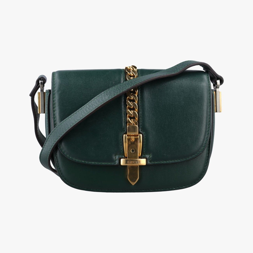 Gucci Sylvie 1969 Green Leather Shoulder Bag
