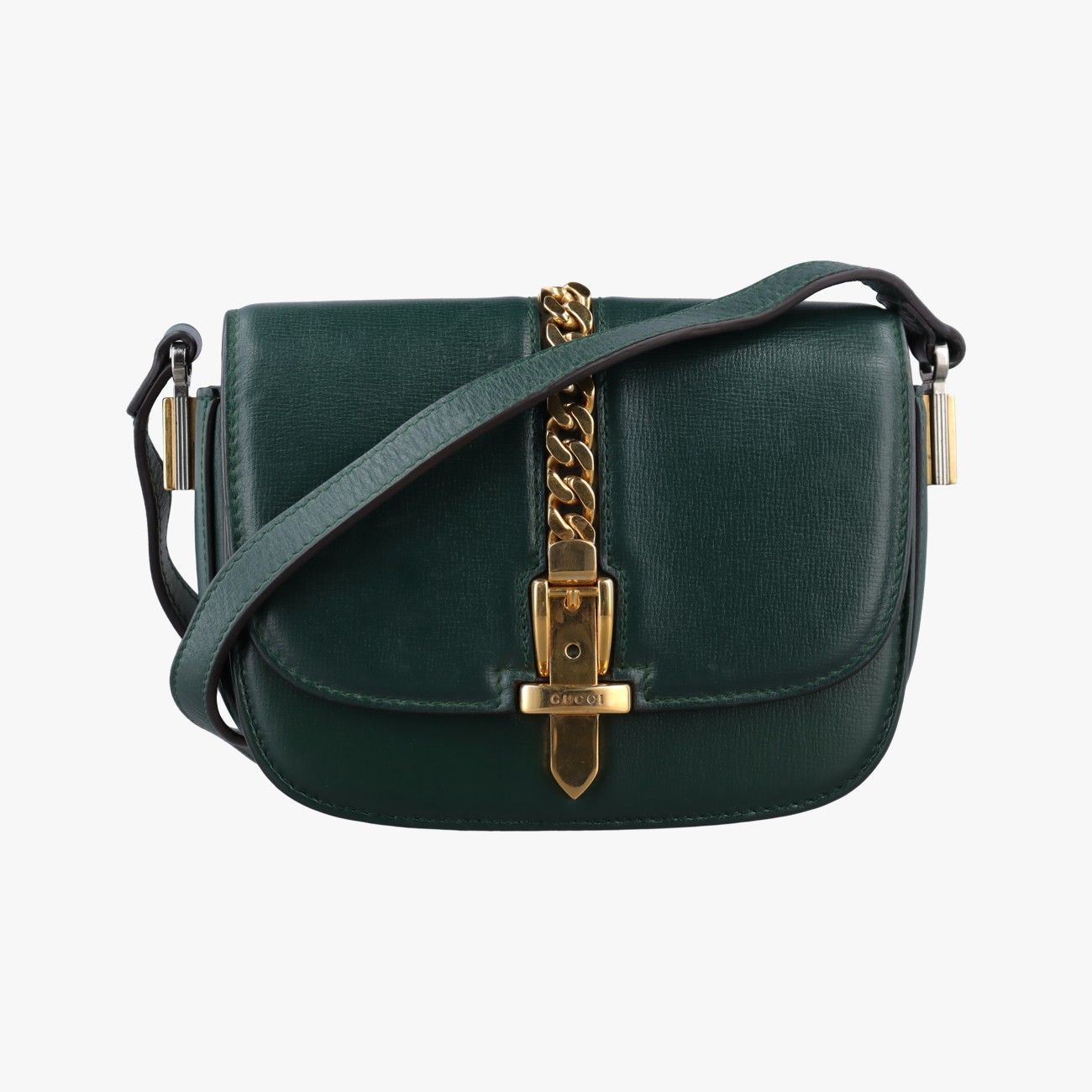 Gucci Sylvie 1969 Green Leather Shoulder Bag