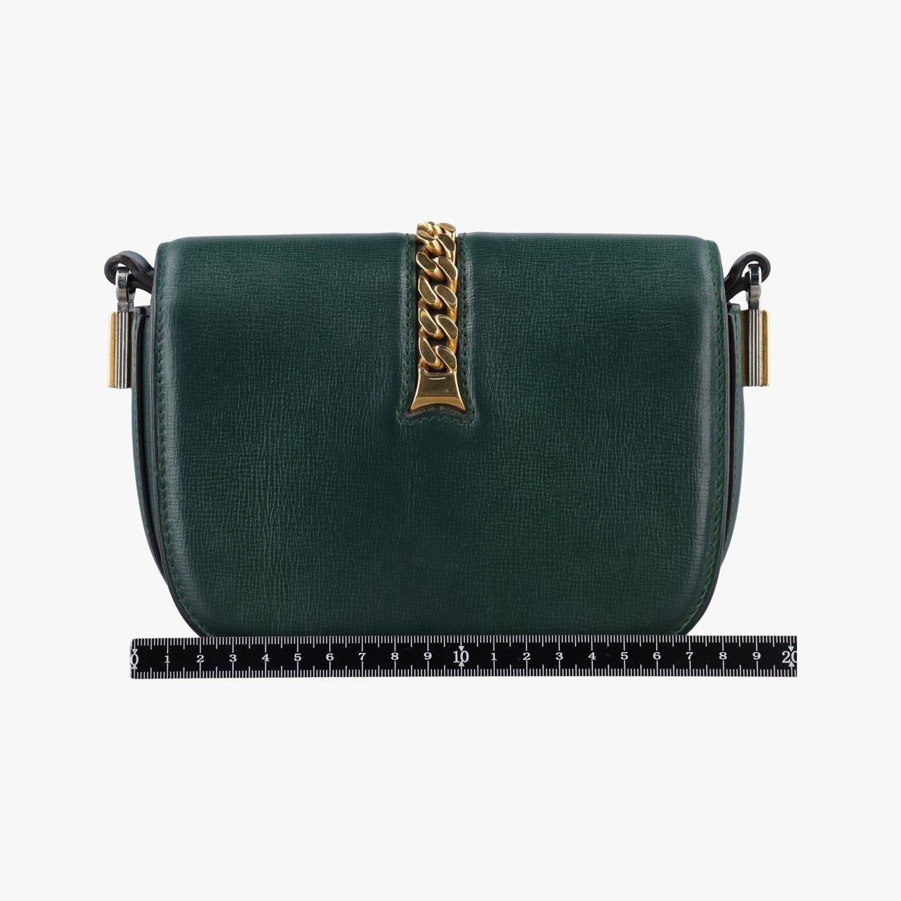 Gucci Sylvie 1969 Green Leather Shoulder Bag — view 2
