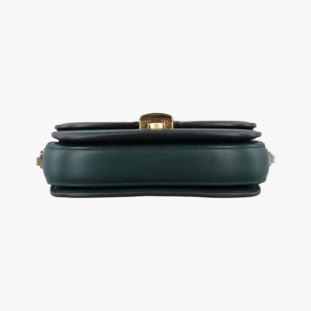 Gucci Sylvie 1969 Green Leather Shoulder Bag — view 3