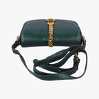 Gucci Sylvie 1969 Green Leather Shoulder Bag — view 8