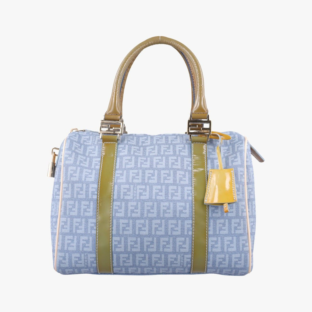Fendi Zucca Pattern Zucchino Glitter Logo Blue