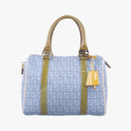 Fendi Zucca Pattern Zucchino Glitter Logo Blue