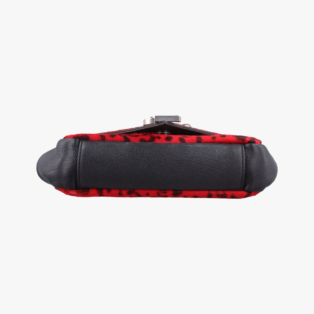 Saint Laurent Monogram Leopard Print Baby Punk Chain Red Black Calf Hair Leather — view 3