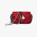 Saint Laurent Monogram Leopard Print Baby Punk Chain Red Black Calf Hair Leather
