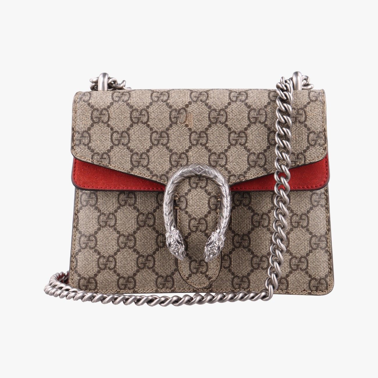 Gucci Dionysus Beige Red Suede Shoulder Bag