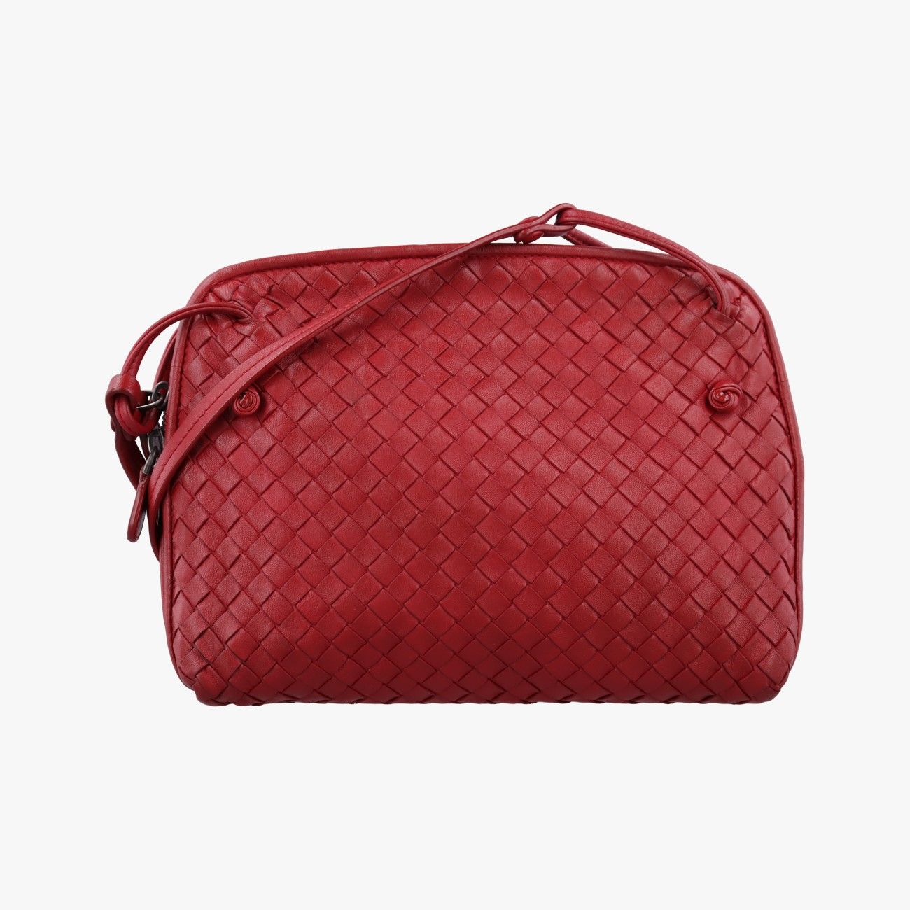 Bottega Veneta Nodini Intrecciato Red Lambskin