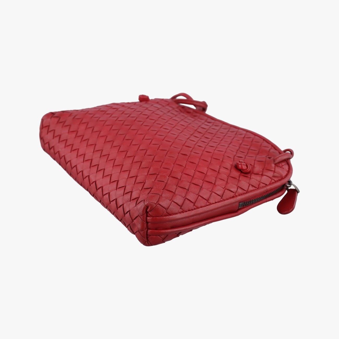 Bottega Veneta Nodini Intrecciato Red Lambskin — view 4