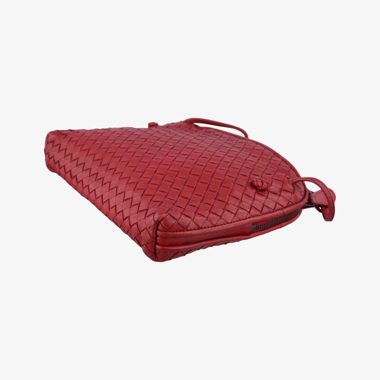 Bottega Veneta Nodini Intrecciato Red Lambskin — view 6