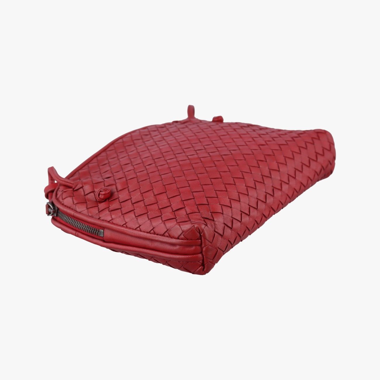 Bottega Veneta Nodini Intrecciato Red Lambskin — view 7