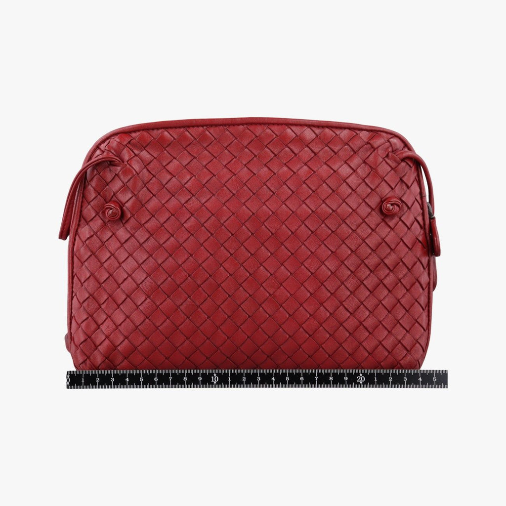 Bottega Veneta Nodini Intrecciato Red Lambskin — view 2
