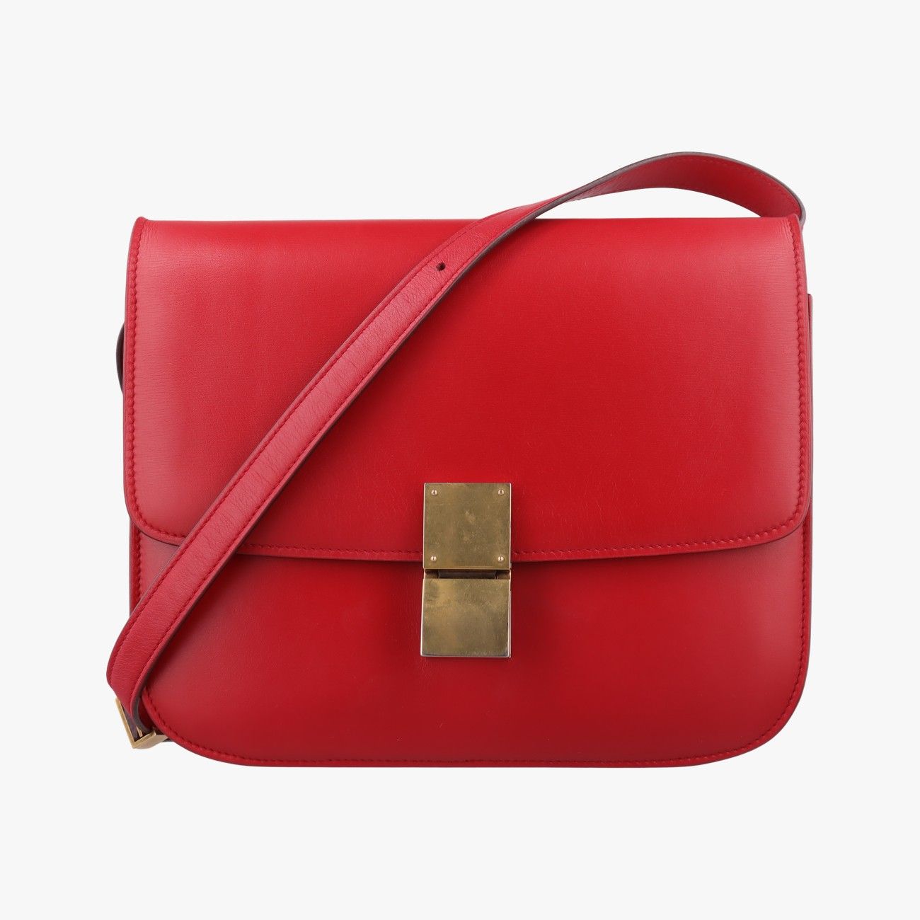 Celine Classic Box Red Leather