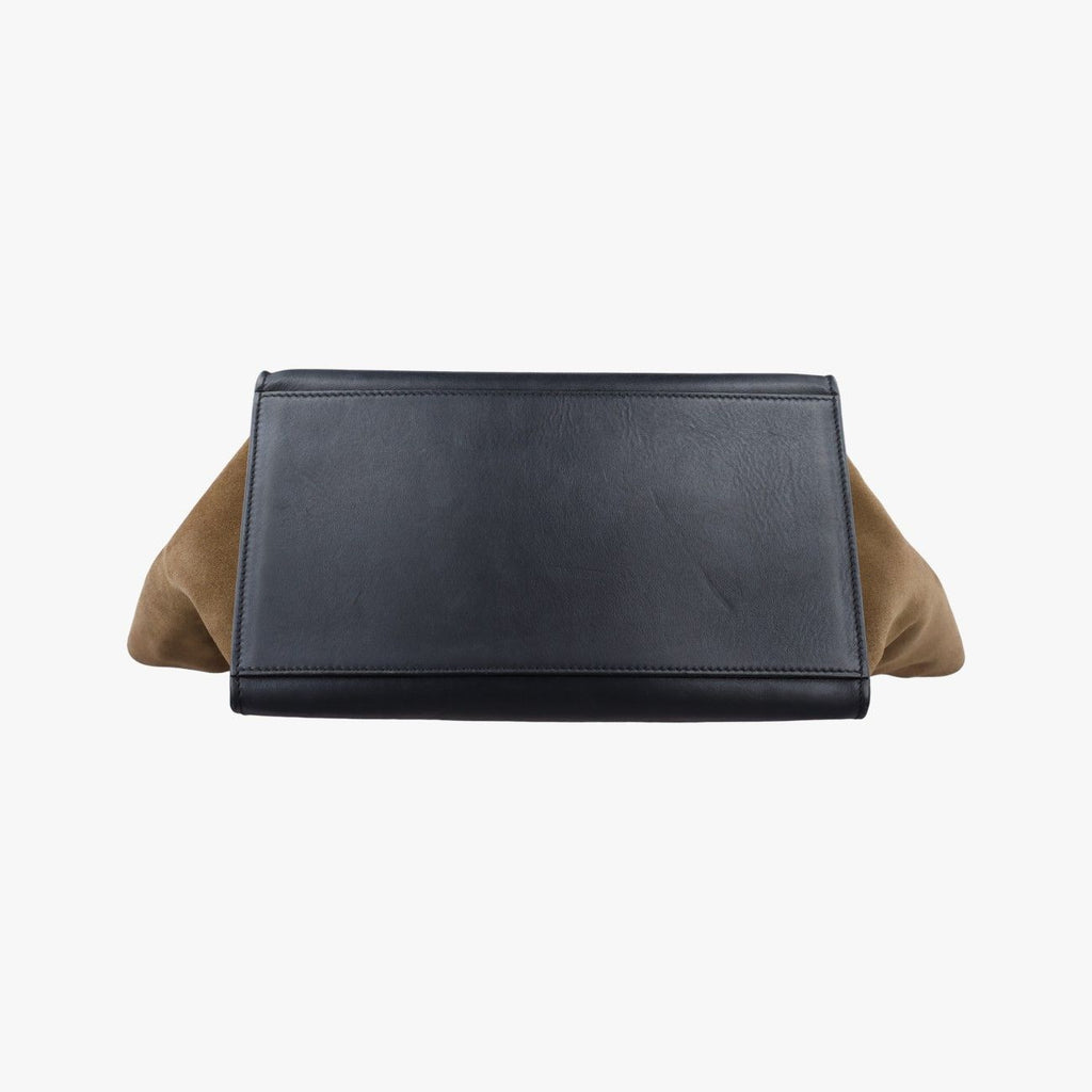 Celine Trapeze Medium Brown Black Beige Snakeskin Leather Handbag — view 3