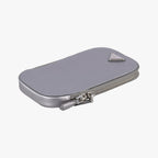 Prada Triangle Logo Silver Saffiano Leather 85 — view 4