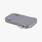 Prada Triangle Logo Silver Saffiano Leather 85 — view 7