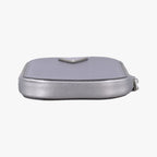 Prada Triangle Logo Silver Saffiano Leather 85 — view 3