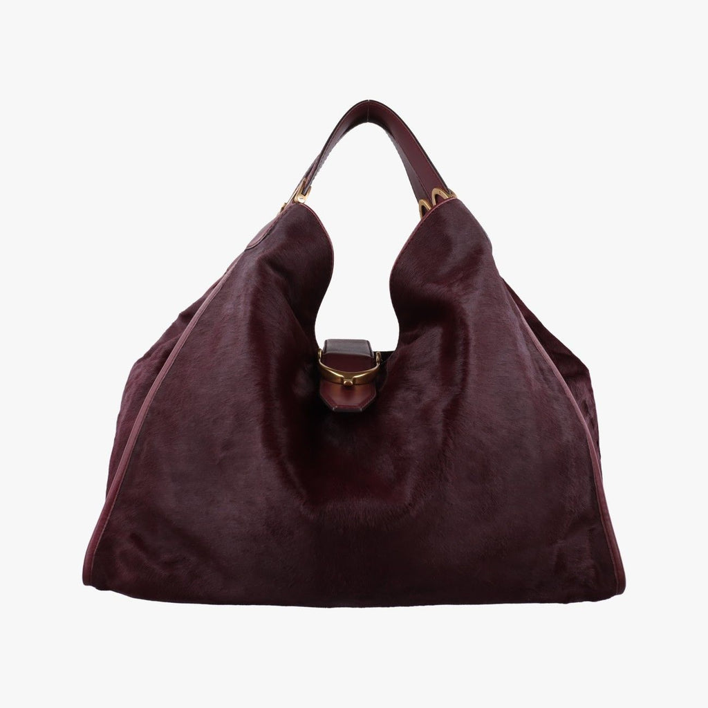 Gucci Star Wrap Exotic Horsebit Wine Red Calf Hair