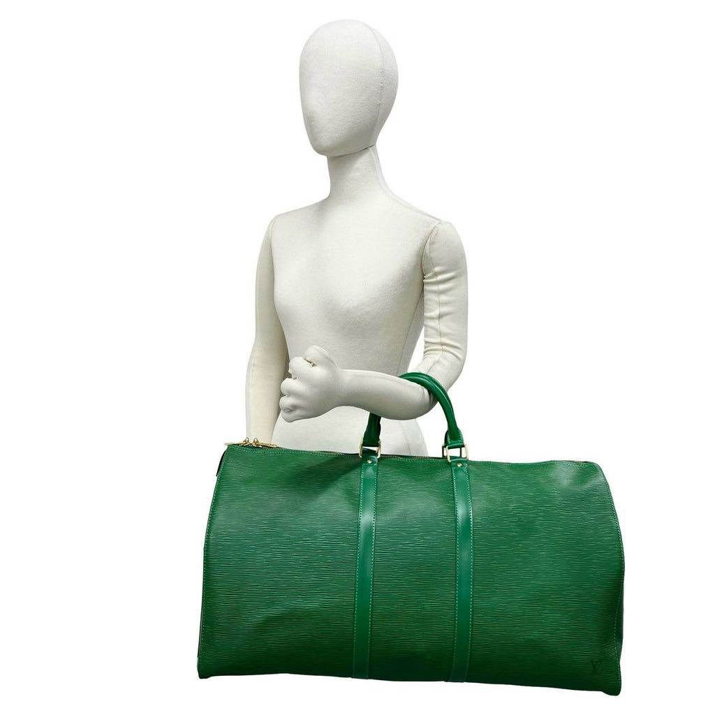 Louis Vuitton Vintage Keepall 55 Epi Leather Boston Bag Borneo Green — view 2