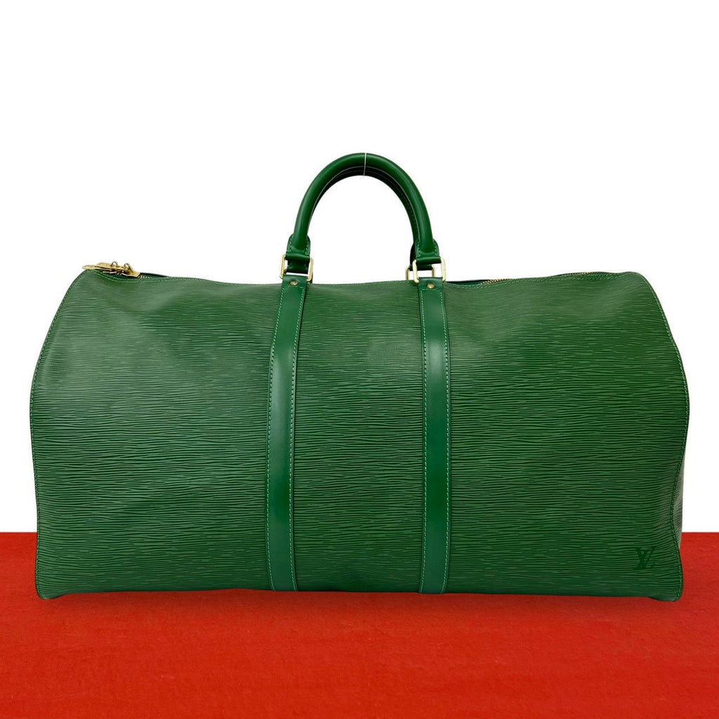 Louis Vuitton Vintage Keepall 55 Epi Leather Boston Bag Borneo Green