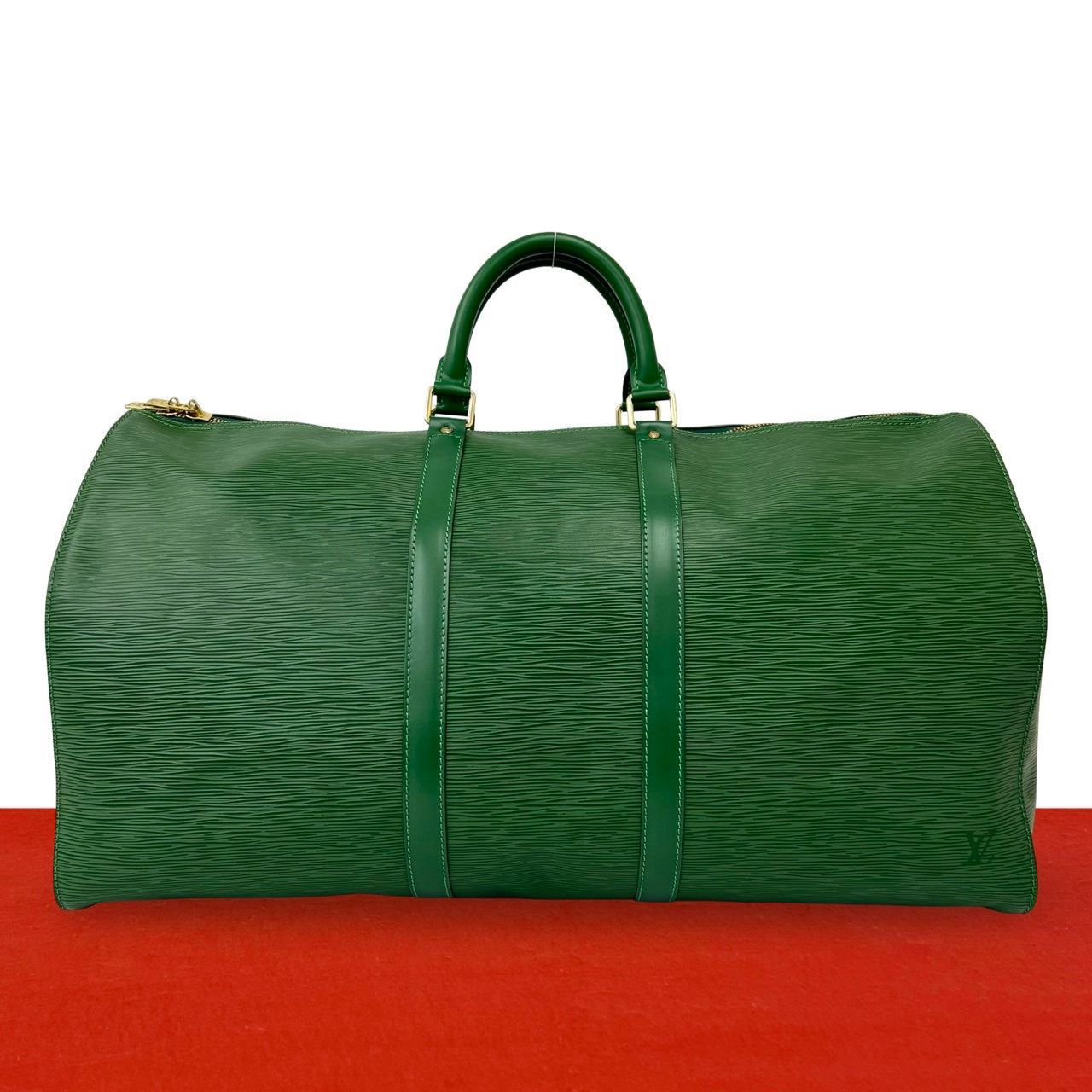Louis Vuitton Vintage Keepall 55 Epi Leather Boston Bag Borneo Green
