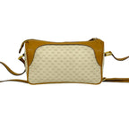 Gucci Vintage Micro GG Logo Pattern Leather Shoulder Bag Camel Brown Ivory — view 3