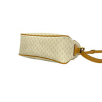 Gucci Vintage Micro GG Logo Pattern Leather Shoulder Bag Camel Brown Ivory — view 8