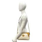 Gucci Vintage Micro GG Logo Pattern Leather Shoulder Bag Camel Brown Ivory — view 2