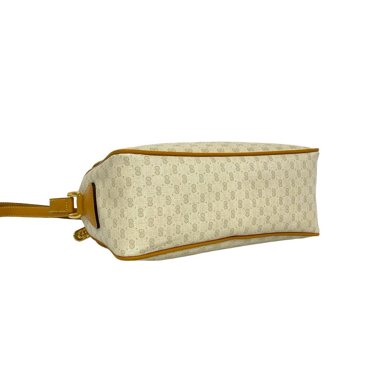 Gucci Vintage Micro GG Logo Pattern Leather Shoulder Bag Camel Brown Ivory — view 7