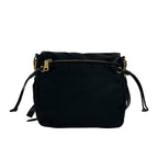 Prada Logo Tessuto Nylon Saffiano Leather Shoulder Bag Pochette Crossbody Black — view 3