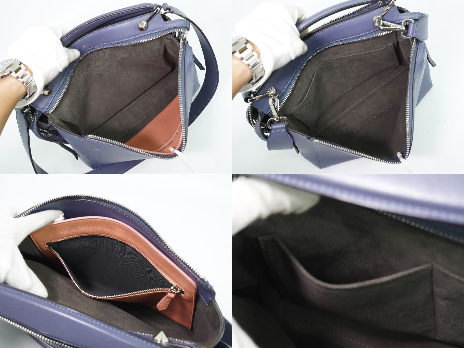 Fendi Dotcom 2-Way Shoulder Bag Leather Blue — view 8