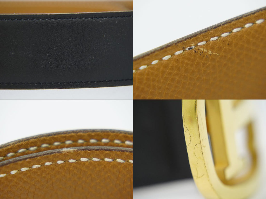 Hermes Constance H Buckle Belt 75 Leather Black Gold — view 8