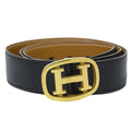 Hermes Constance H Buckle Belt 75 Leather Black Gold