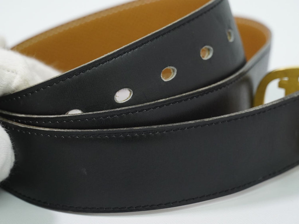 Hermes Constance H Buckle Belt 75 Leather Black Gold — view 6