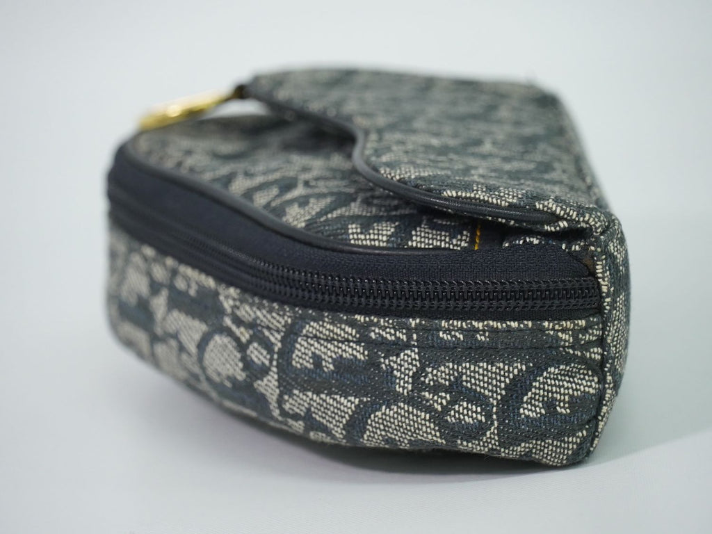 Dior Saddle Trotter Pouch Case Canvas Navy — view 4