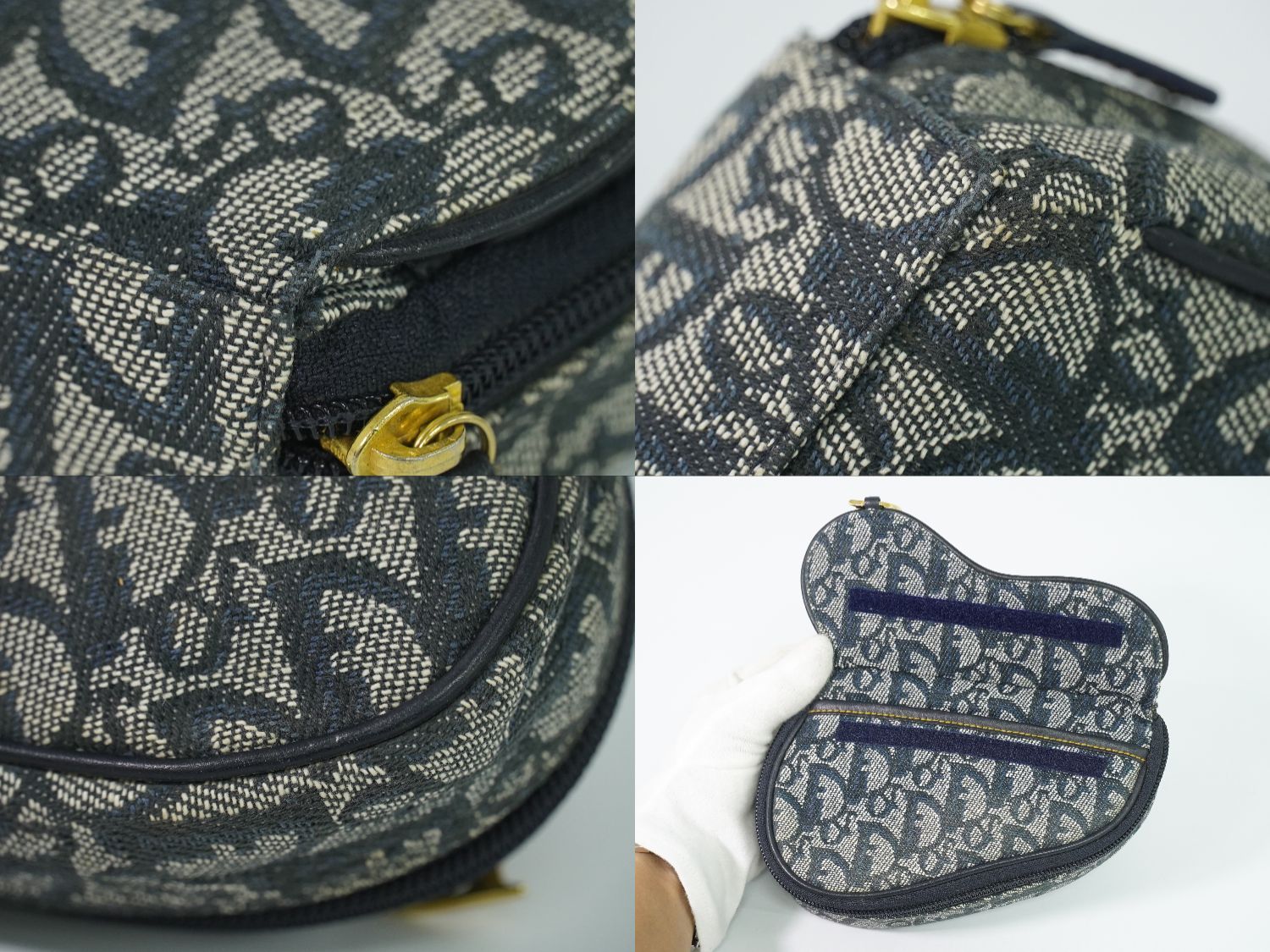 Dior Saddle Trotter Pouch Case Canvas Navy — view 7