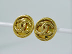 Chanel CC Logo Earrings Gold Plated — view 7