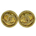 Chanel CC Logo Earrings Gold Plated