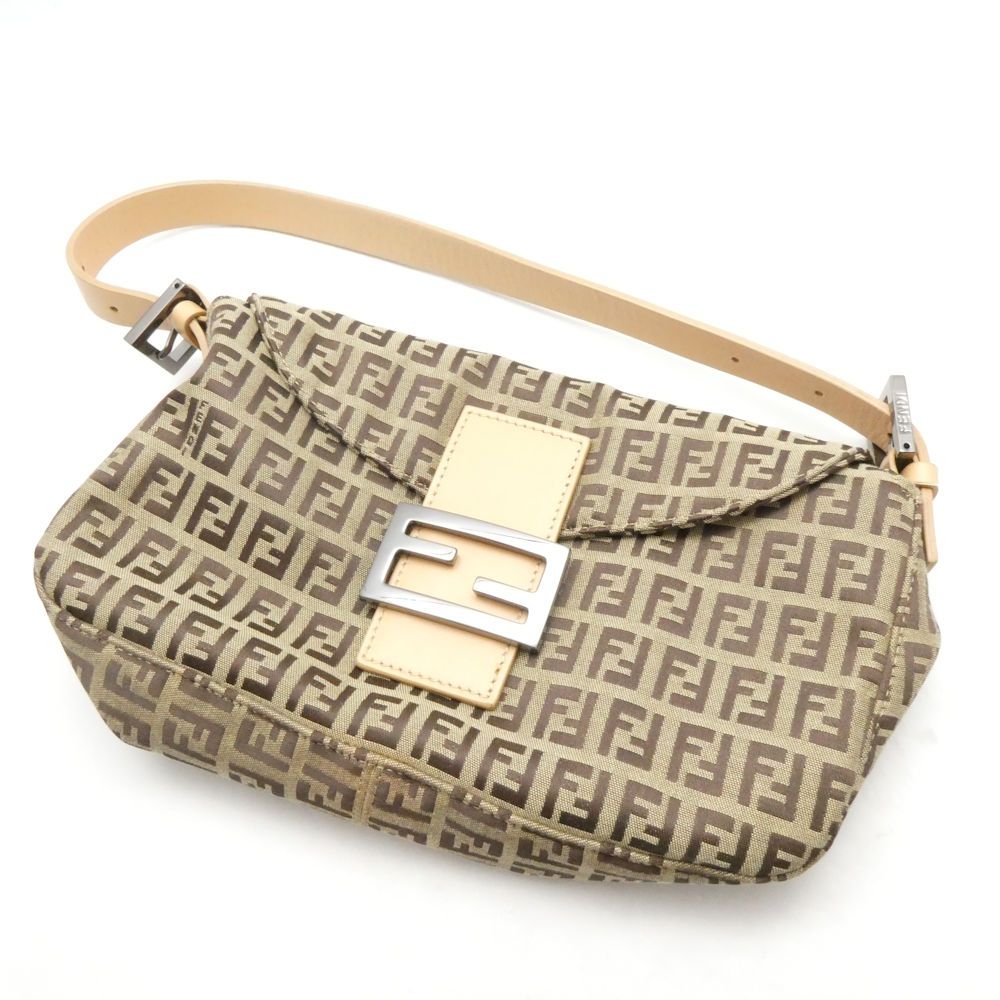 Fendi Man Bucket Shoulder Bag Zucchino FF Brown Beige — view 2
