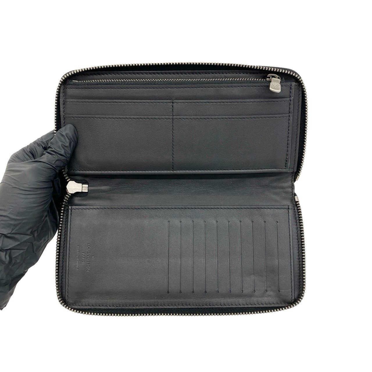 Louis Vuitton Zippy Wallet Vertical Damier Infini Leather Black Onyx — view 7