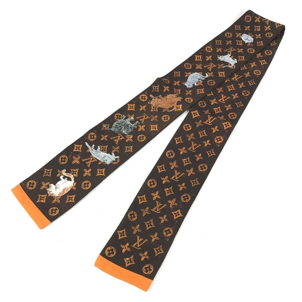 Louis Vuitton Scarf Bandeau Cat Glam Cat Silk Brown — view 2