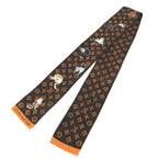 Louis Vuitton Scarf Bandeau Cat Glam Cat Silk Brown