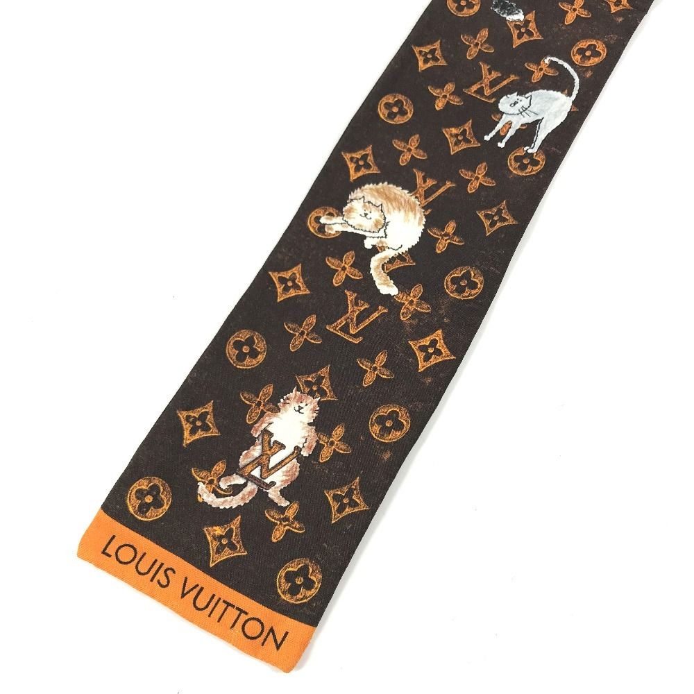 Louis Vuitton Scarf Bandeau Cat Glam Cat Silk Brown — view 3