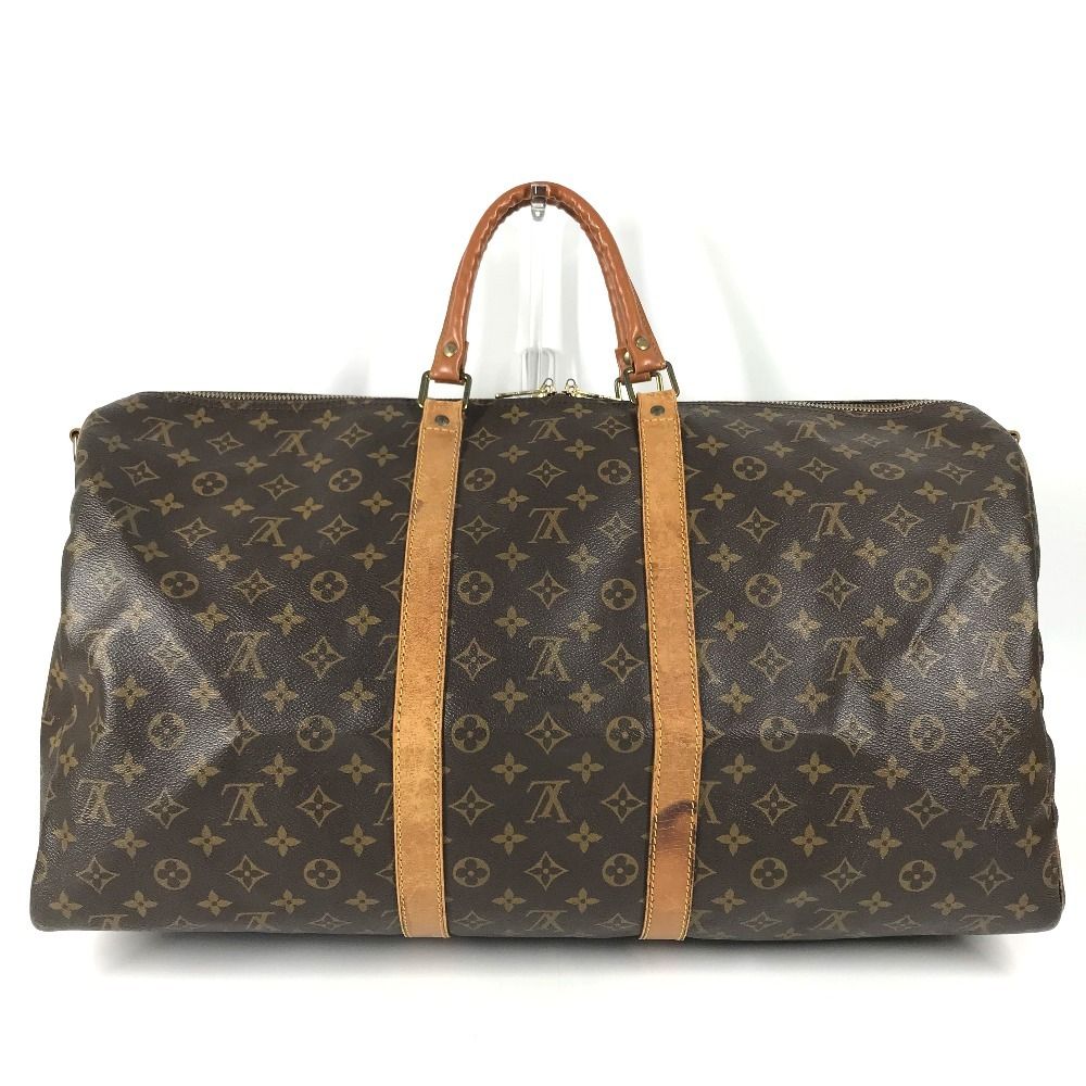 Louis Vuitton Boston Bag Keepall Bandouliere 55 Monogram Canvas Brown