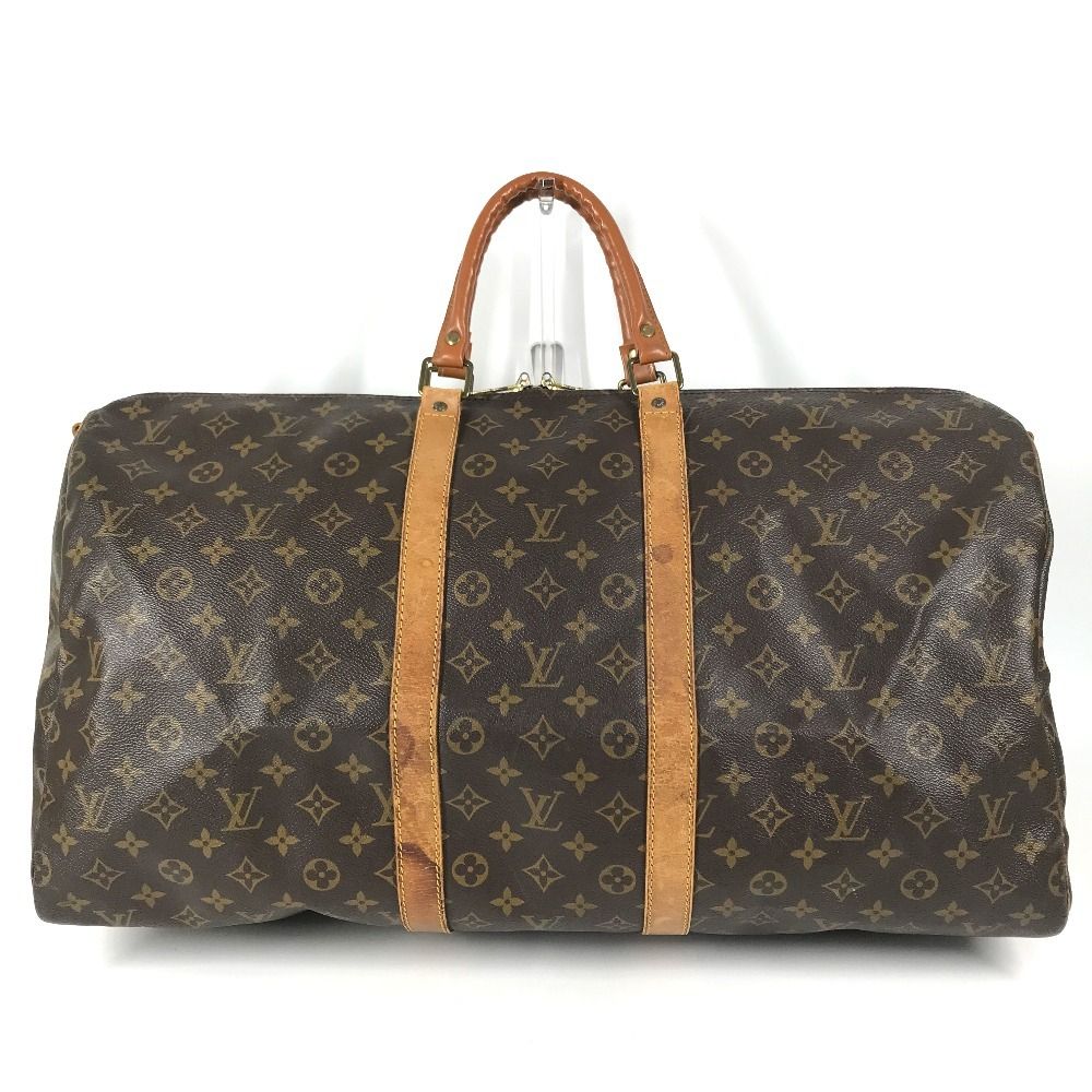 Louis Vuitton Boston Bag Keepall Bandouliere 55 Monogram Canvas Brown — view 2