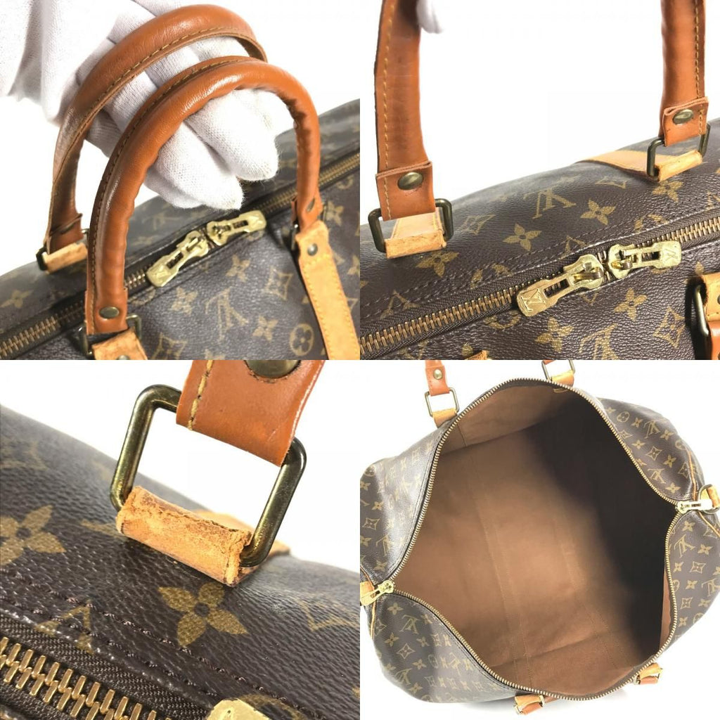 Louis Vuitton Boston Bag Keepall Bandouliere 55 Monogram Canvas Brown — view 8